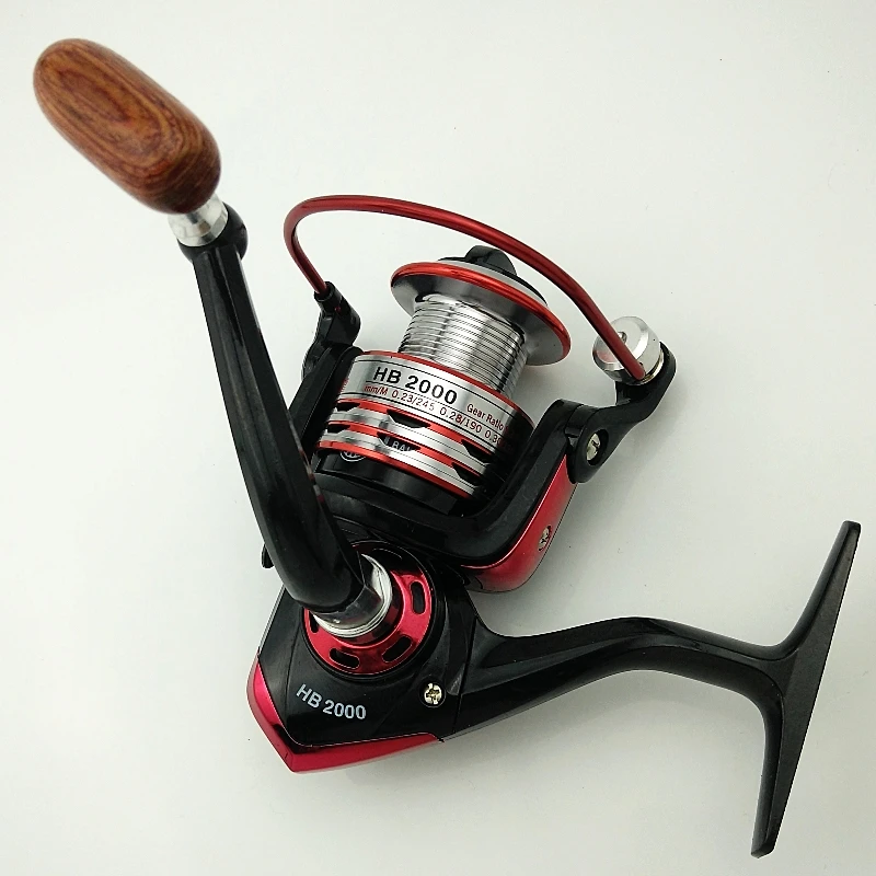 Спиннинговая катушка Fire Maple HB500/1000/2000/4000/6000 металлическая Рыболовная красный цвет