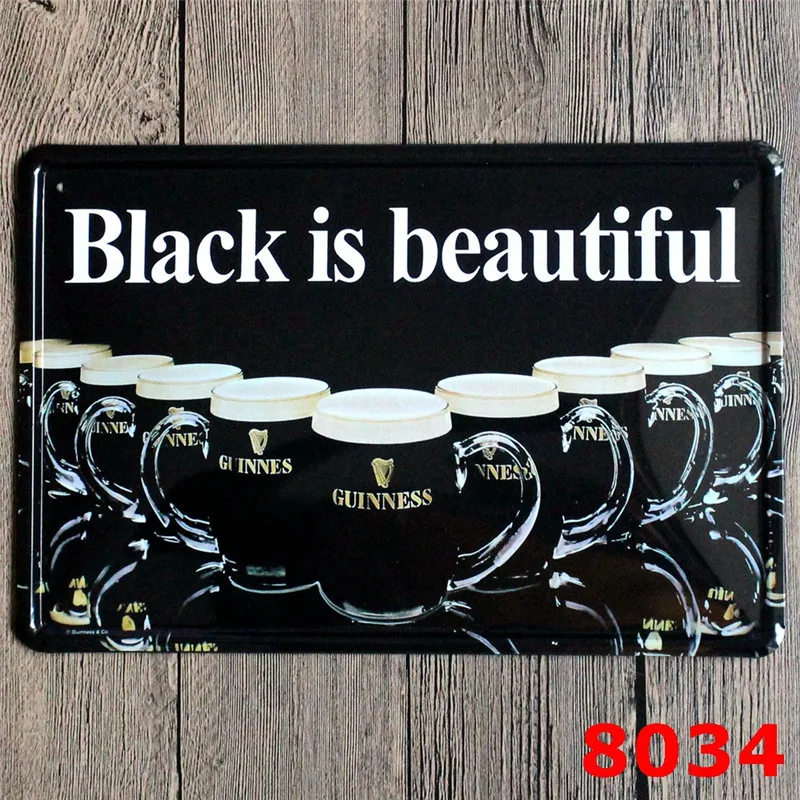 Постер My goodity Guiness с металлическими рисунками черный цвет красивая брендовая