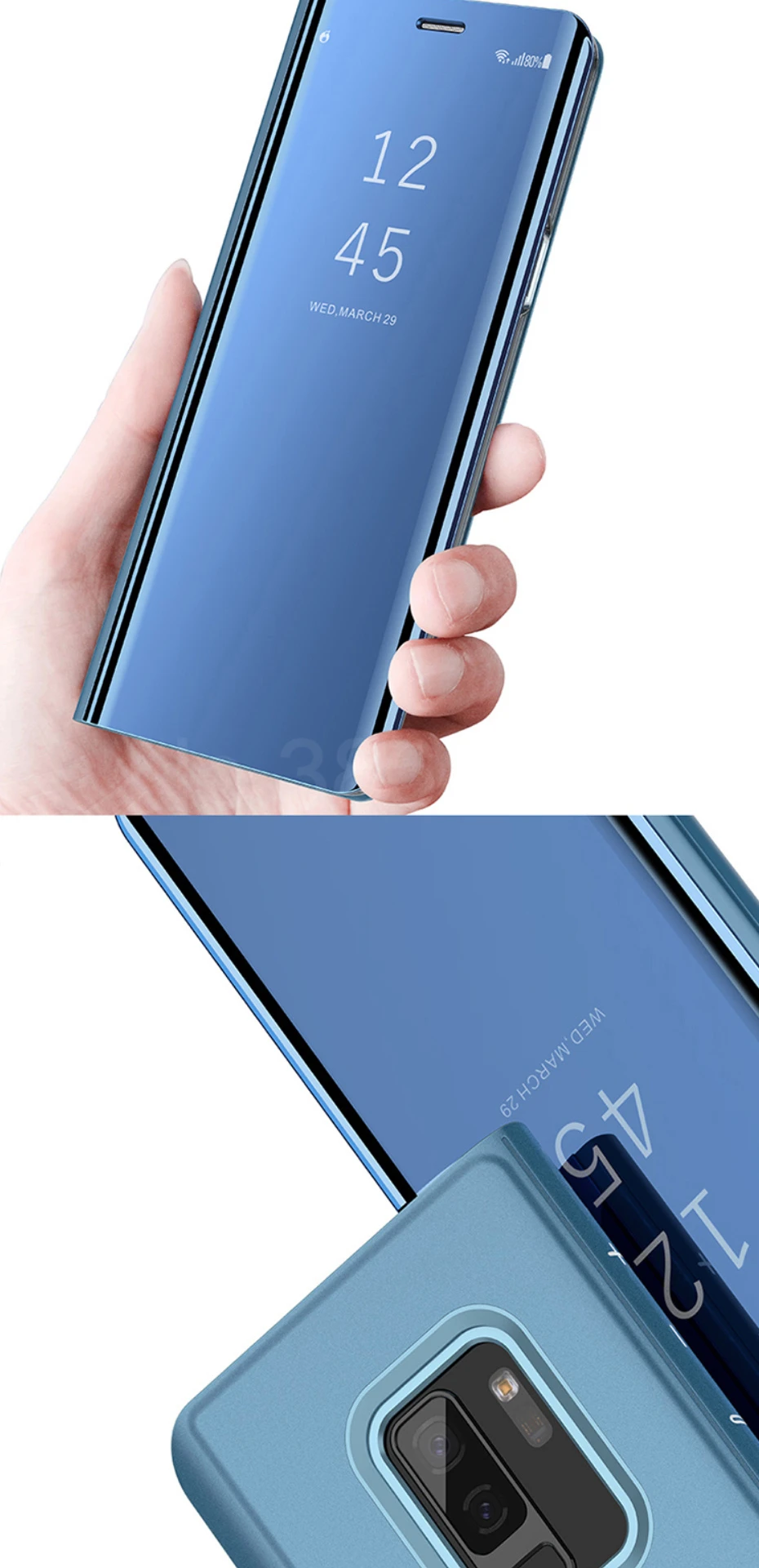 Чехол-книжка на подставке зеркальный чехол для телефона для samsung Galaxy S10 S9 S8 плюс S10E A7 A8 A6 J4 J6 плюс A6s A8s A50 A70 A90 M10 M20 чехол