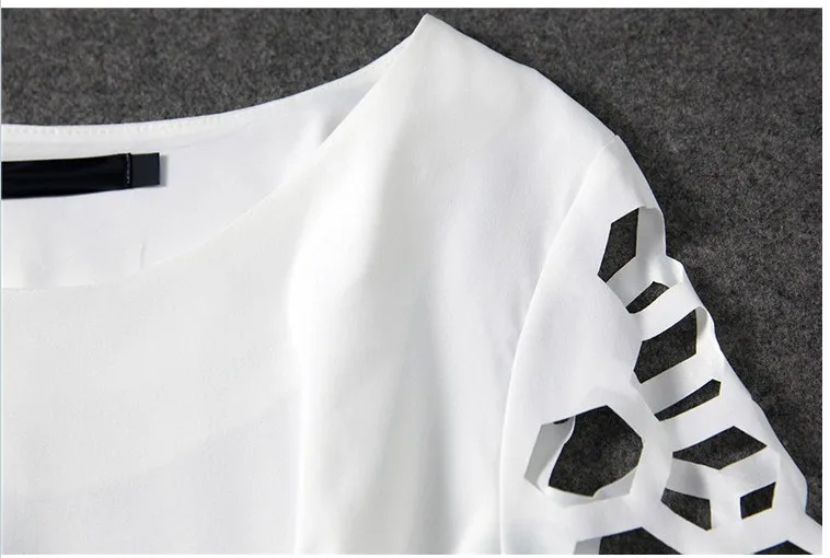 Hot 2014 New Women's Clothing Set Hollow Oout Short Sleeve Top+Printing Pencil Pants Fashion Two Piece Suit Free Shipping | Женская