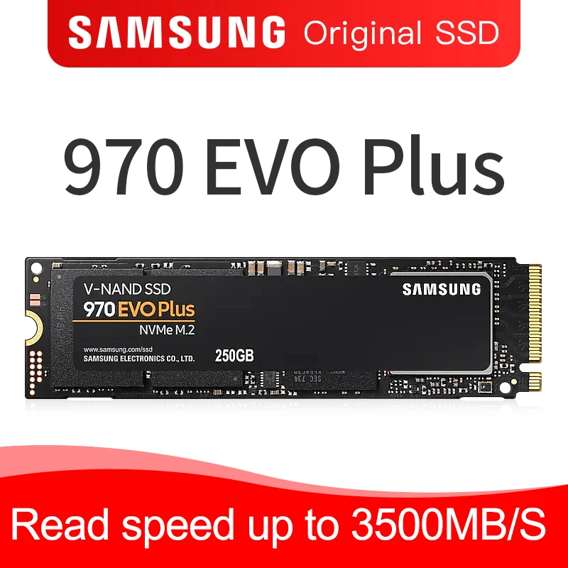 Samsung 970 EVO PLUS 250 ГБ Накопитель SSD с протоколом NVMe M.2 2280 Внутренний твердотельный