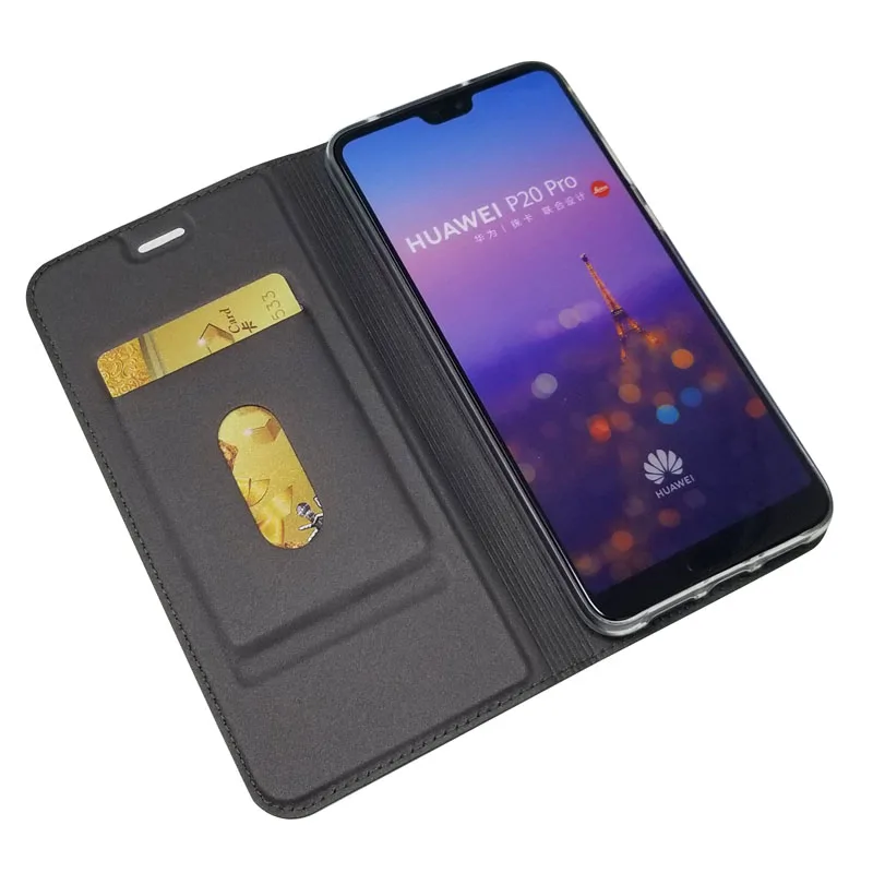 Роскошный чехол бумажник для телефона Huawei P20Pro из искусственной кожи с магнитным