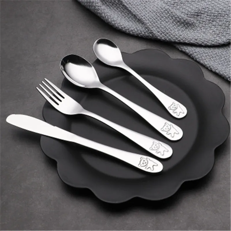 4 шт. набор посуды для детей посуда из нержавеющей стали столовых приборов