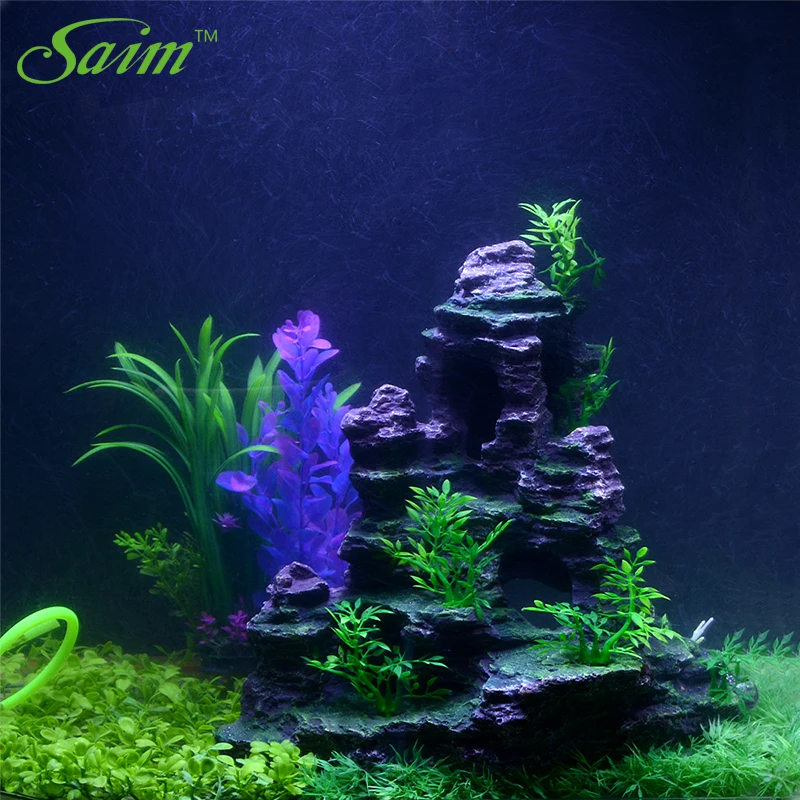 

Saim Resin Mountain Fish Tank Ornaments Aquarium Decoration Rockery With Cave Aquarium Ornament Rock Cave Aquarium Accessories