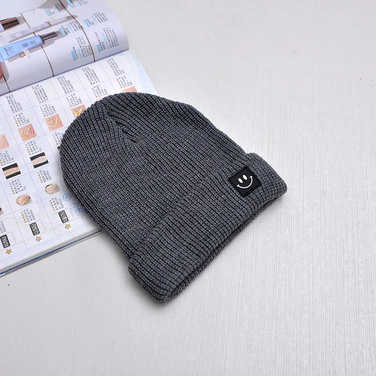 1-8 Years Old Baby Boy Girls Knit Hat Autumn Winter Warm Caps Cotton Children Kid Cuffed Outdoor Skullies Smile | Детская одежда и