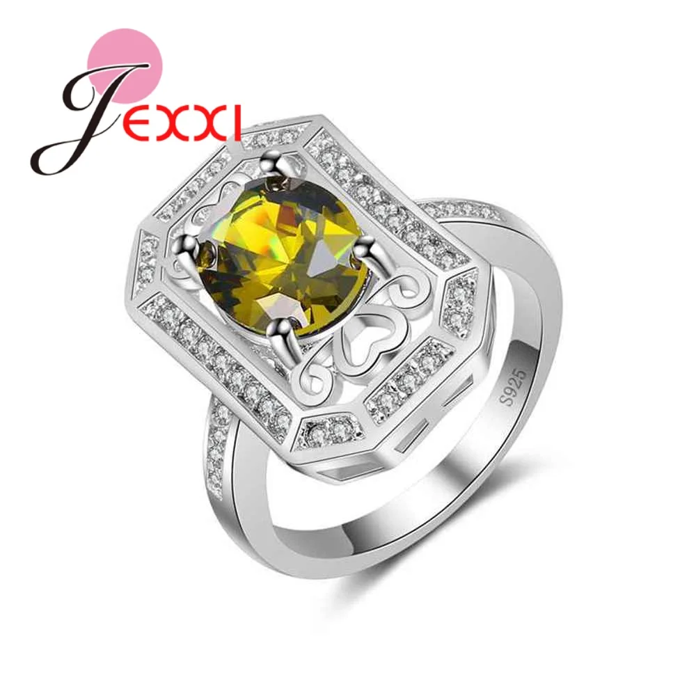 

Trendy 925 Sterling Silver Casual Business Jewelry Size 6 7 8 9 10 Shiny AAA Cubic Zirconia Best Wedding Engagement Anel