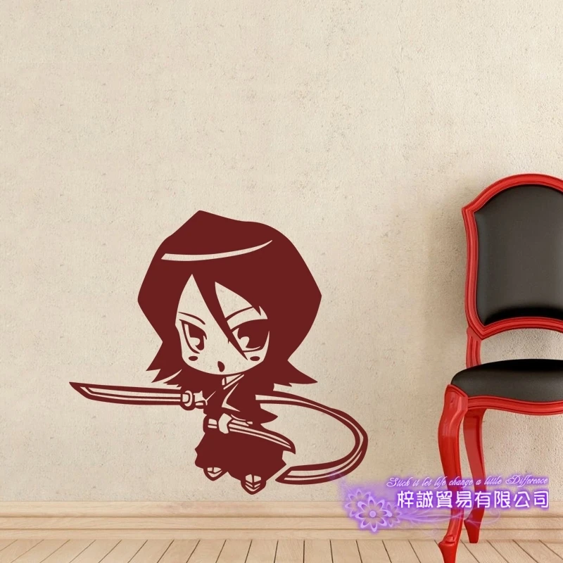 Аниме BLEACH Kuchiki Rukia автомобильная наклейка на стену Мультяшные вентиляторы