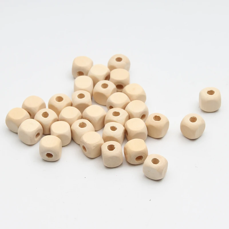 

100Pcs Natural Color Wood Beads 8/10mm Square Wood Spacer Beads For Jewelry Making DIY Bracelet Necklace Handmade Accessories