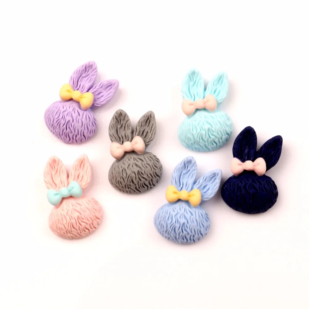 30 шт. украшение в виде кролика из смолы милые кавайные бусины кабошона для