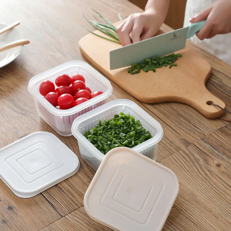 Хит продаж двухслойный холодильник контейнер для хранения пищевых продуктов