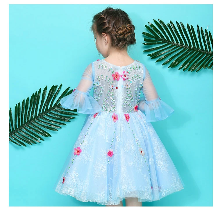 Ssyfashion новый сладкий цветок gril платья для свадьбы белое кружево аппликация 3/4