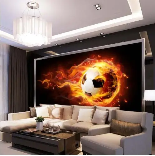 Настенные 3D-обои с изображением футбольного мяча полностью настенные фрески