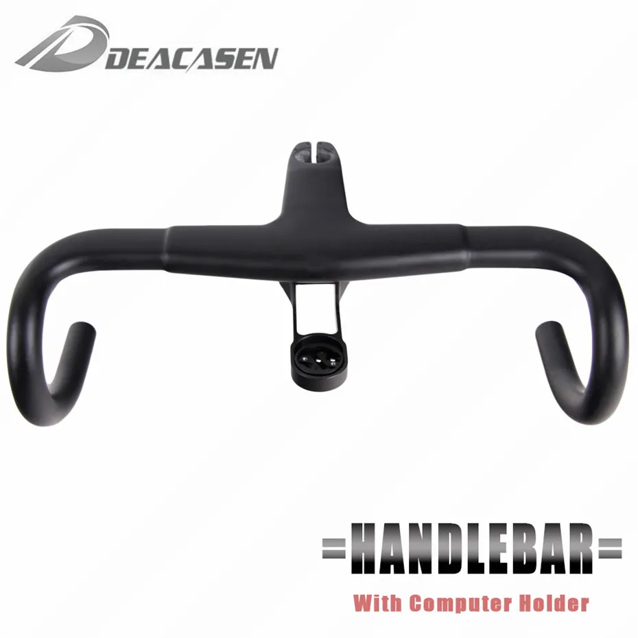 Deacasen Carbon Road bike T800 integrated handlebar include stem and headset cap carbon fibre bicycle handlebar