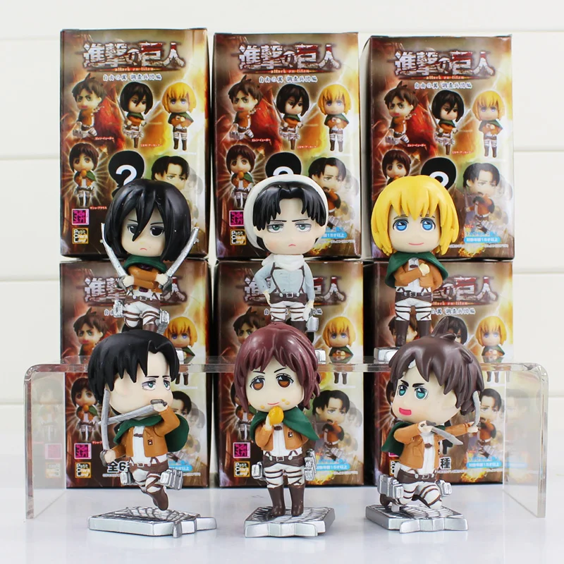 Экшн фигурки из ПВХ атака на Титанов 6 шт./лот 7 5 см|attack on titan eren|attack titanfigure toy |