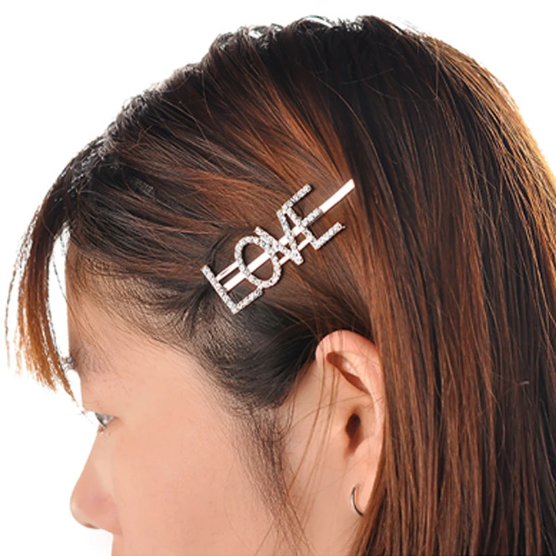 Luxury Crystal Unique Letter Barrettes Hairwear for Women Kid Girls Gift Wedding Party Hair Pins and Clips Headwear Jewelry |