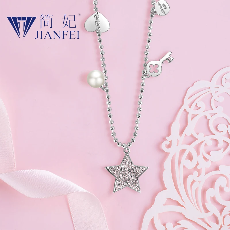 Star Shape Fashion elegant sweater chain long crystal snow pendant water drop accessories decoration necklace 6 | Украшения и