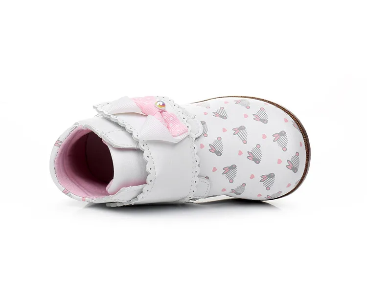 Ahannie Kids/Крючки для девочек; ботильоны с петлей для малышей; сезон весна-осень; повседневная обувь с высоким берцем из искусственной кожи; Ботинки martin с бантом