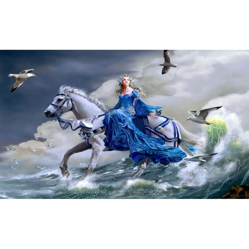 Сделай Сам Алмазная вышивка Фея Верховая езда мозаика картина квадратная дрель