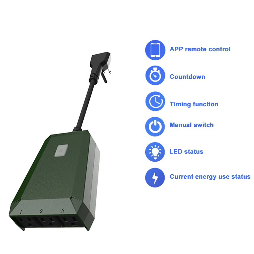 Waterproof Voice Plug Outdoors Timing Outlet Mobile Phone Remote Control Socket WIFI Switch Smart | Электроника