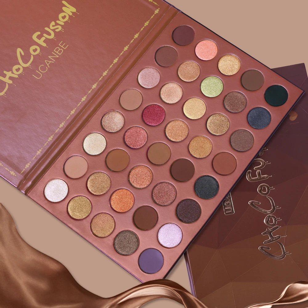 UCANBE Makeup 40 Colors Bronzer Artist Eye Shadow Palette Matte Shimmer Metallic Eyeshadow Pressed Glitter Pigmented Powder