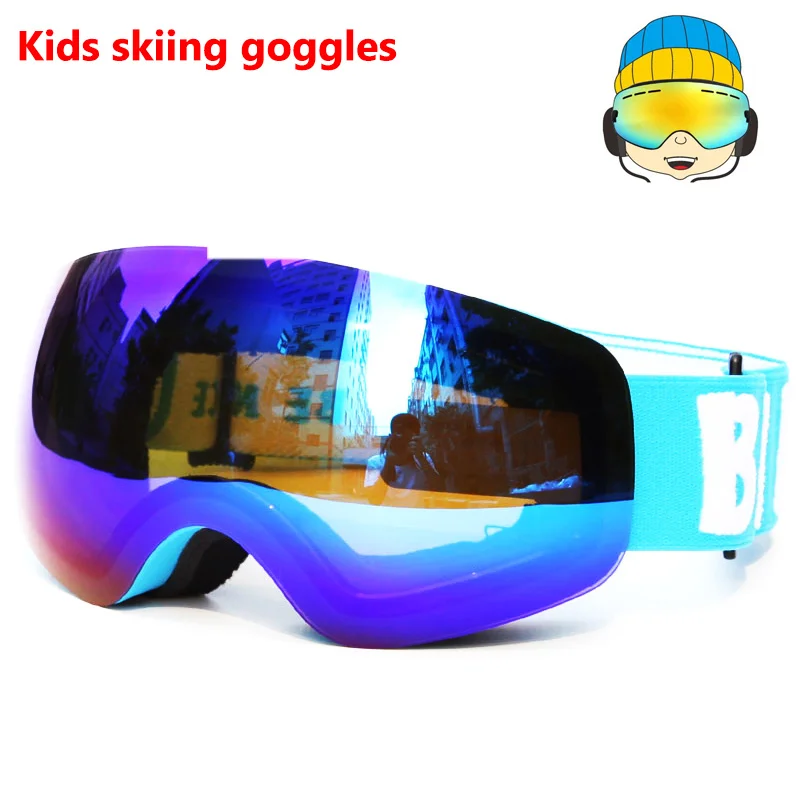 Очки для катания на сноуборде мальчиков и девочек детские зеркальные лыжные очки