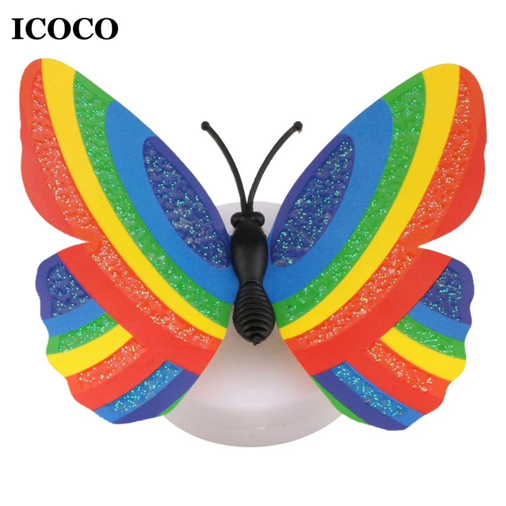 ICOCO 3D бабочка Светодиодная лампа Изменение цвета ночник домашний декор для