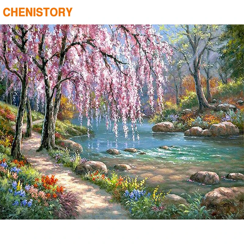 Набор для рисования по номерам на холсте пейзаж 40 х50 дюймов|oil painting|diy oil paintingpaintings