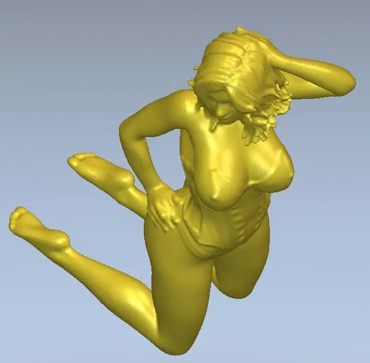 3d модель рельеф для ЧПУ или 3D принтеров в формате STL девушка на коленях-2 |