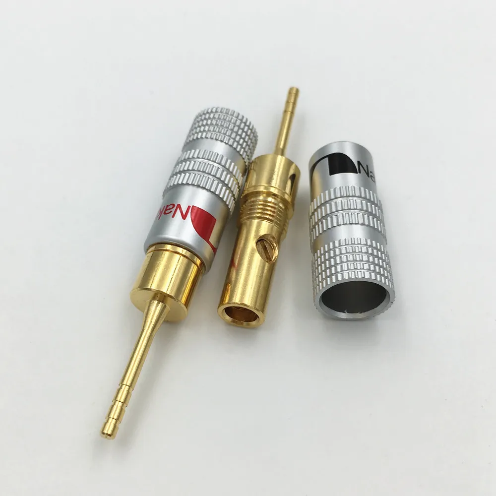 4 шт. Высокое качество Новинка 24 каратный Золотой динамик Nakamichi Pin 2 мм банановые
