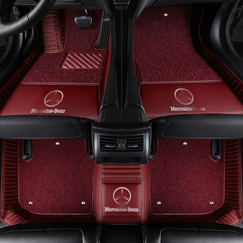 red Автомобильные коврики для Mercedes Benz A B C E class W204 205 W211 212 213 S class CLA GLC ML GLE GL пользовательские напольные коврики с логотипом - Название цвета: red