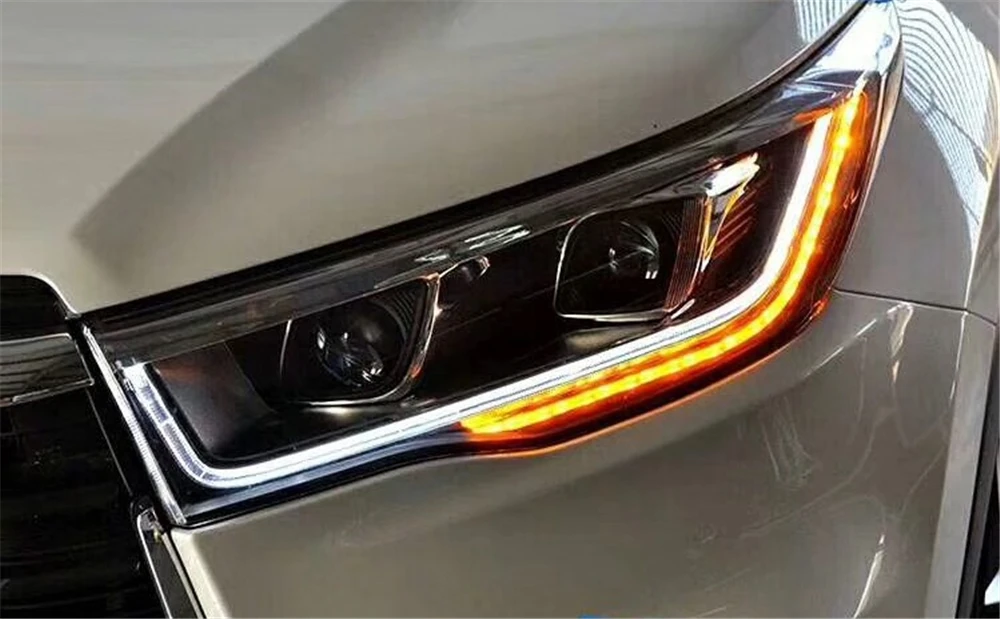 Автостайлинг для Toyota Highlander Kluger 2015-2017 фары светодиодный ДХО Биксеноновые линзы