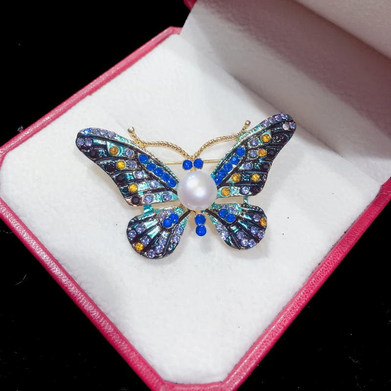 SHDIYAYUN высокое качество жемчужная брошь Винтажная Бабочка Брошь для женщин модная брошь булавки натуральный пресноводный жемчуг ювелирные изделия