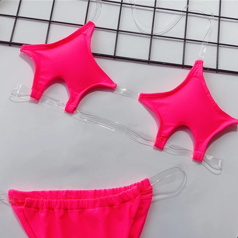 Misswim, Сексуальное мини бикини,, пуш-ап, купальник для женщин, неоновый, зеленый, купальник, женский, прозрачный, на бретелях, купальный костюм, для купания, лето