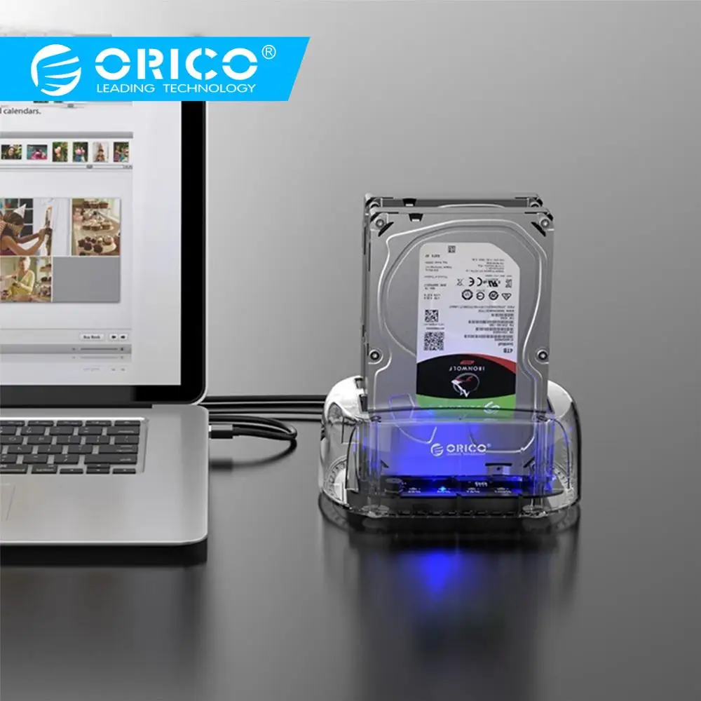 ORICO Dual Bay 2 порта USB3.1 type-C HDD чехол внешний 2,5 3,5 PC жесткий диск Док-станция с автономным клоном HDD корпус