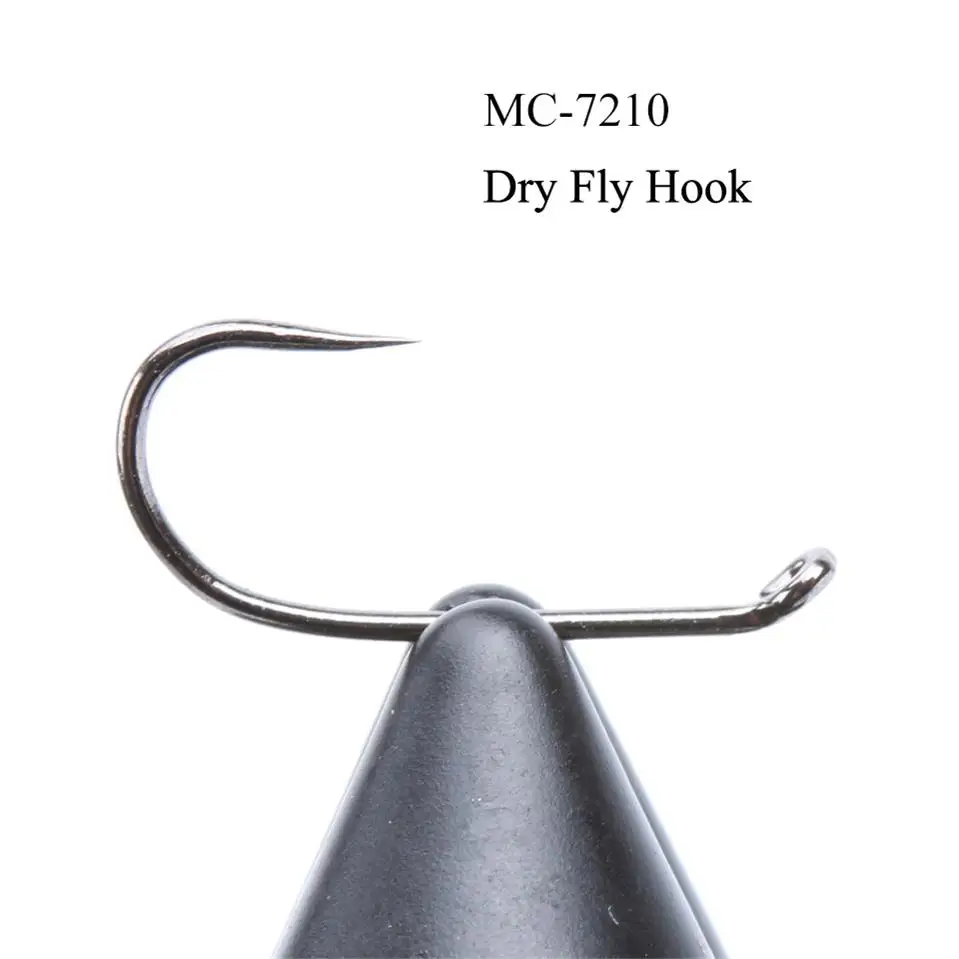 7210 Dry Fly Hook Maximumcatch 100 шт. крючок для ловли нахлыстом 10#-18# безвредный для рыбы бесплодный сухой влажный Нимфа креветка Caddis Pupa Jig Крючки для привязывания - Цвет: 7210 Dry Fly Hook
