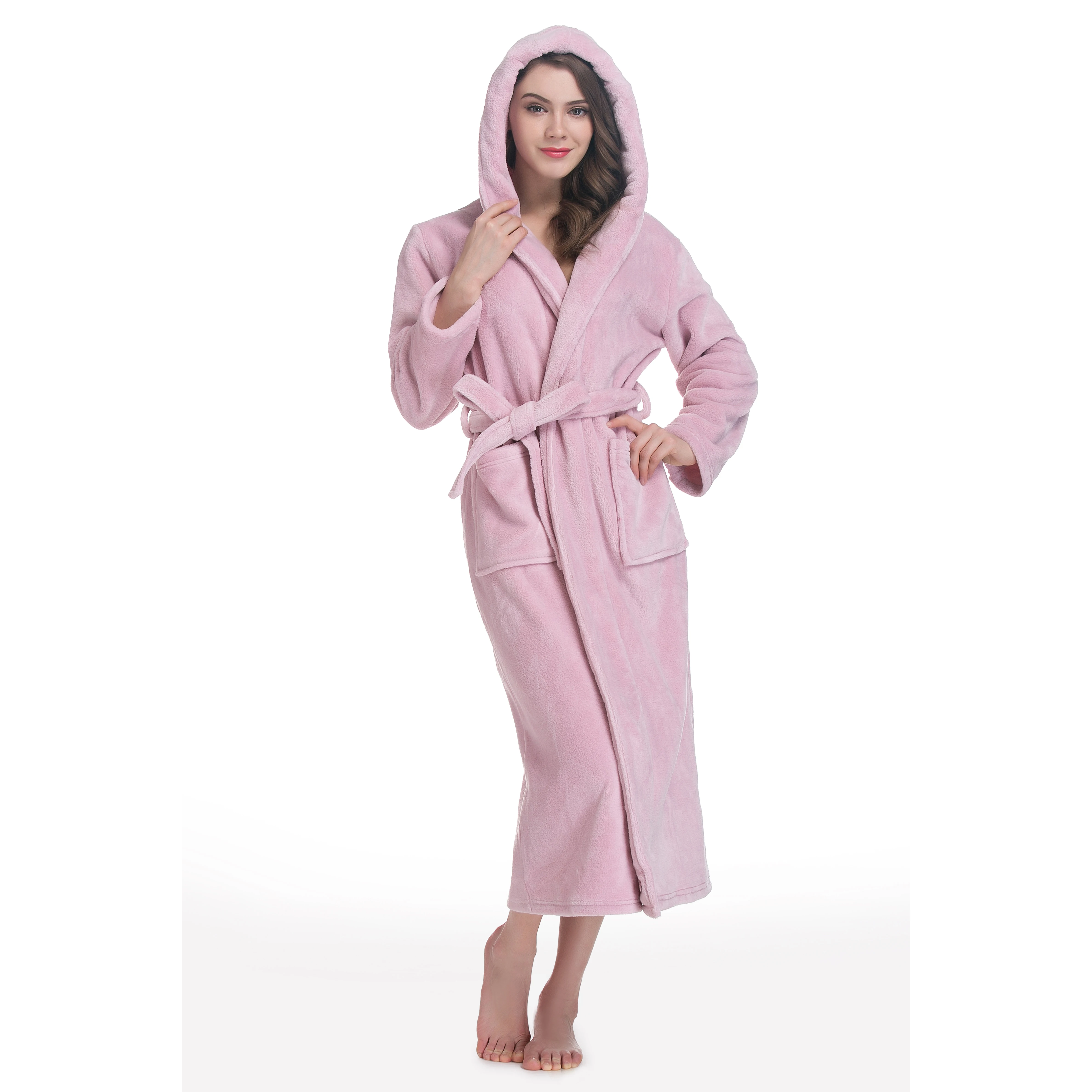 Lavenderi Women's woolen robe long bathrobe with cap | Женская одежда