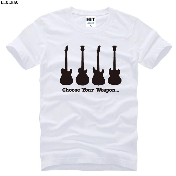 2017 брендовая одежда Для мужчин футболка выберите свое оружие s Забавный Гитары