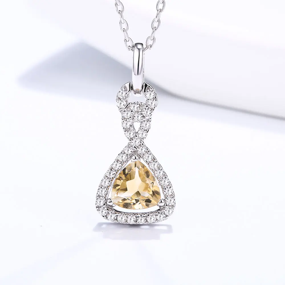 Женское ожерелье из серебра 925 пробы с натуральным Цитрином|gift gifts|gift womengift necklace |