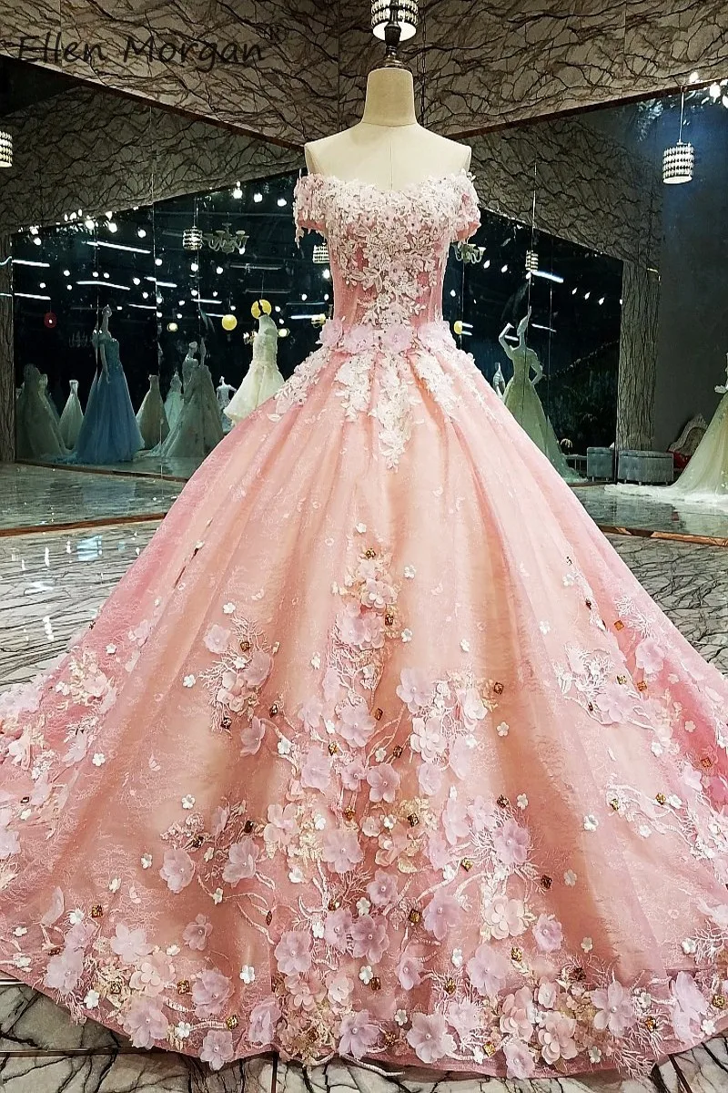 Vestidos De Novia розовые кружевные Сад Свадебные платья бальное платье сексуальное с