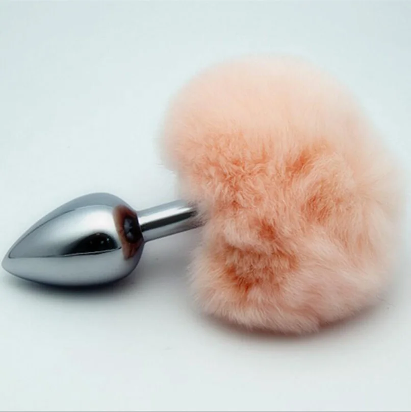 Small Size 7*2.8cm Stainless Steel Metal Sexy Rabbit Tail Anal Plug Bunny Pompon Butt Unisex Sex Products Toy for Women | Красота и