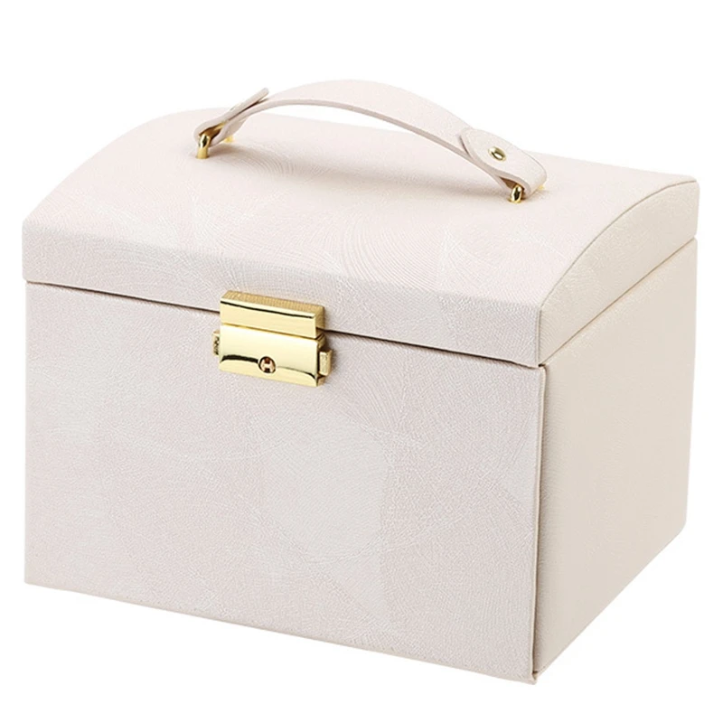 White Casegrace многофункциональная коробка для хранения кожаный Органайзер для ювелирных изделий многослойный дисплей ювелирных изделий - Цвет: White