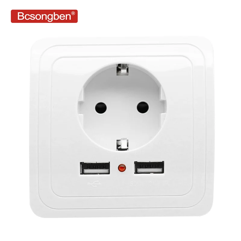 Bcsongben, умный дом, поп, двойной USB порт, настенное зарядное устройство, адаптер, зарядка 2400ma, настенное зарядное устройство, адаптер, штепсельная розетка европейского стандарта, розетка питания