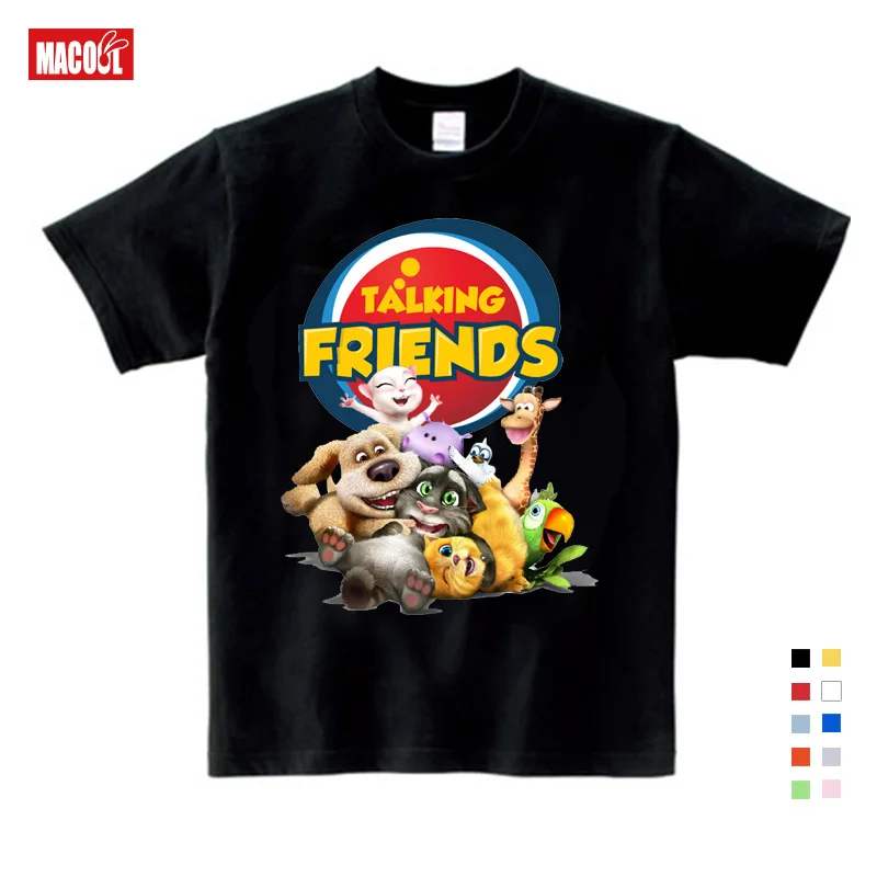 children t shirts girls 9 years boys games can Talking Tom Cat t shirt Summer Child Cat Tom and his friends funny cool tops