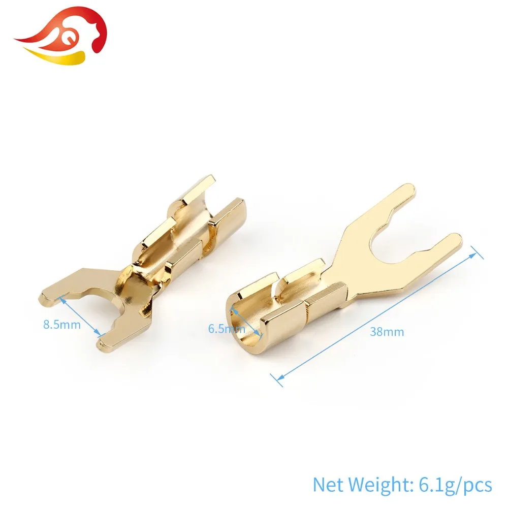 QYFANG медная вилка типа банан U/Y спикер аудиоразъем винтовой разветвитель