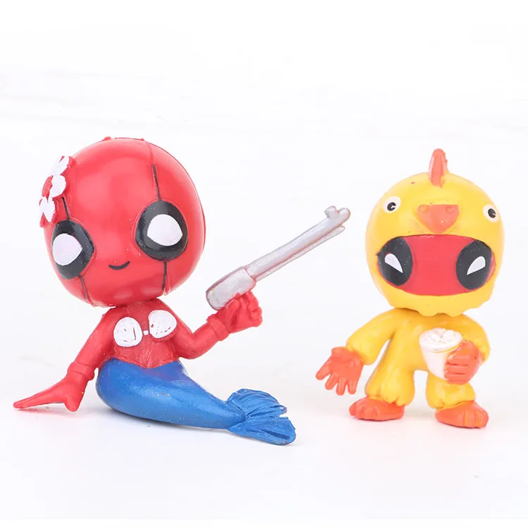 12 шт./компл. Kawaii Cute Marvel X men Дэдпул забавная ПВХ модель фигурки куклы игрушки 6
