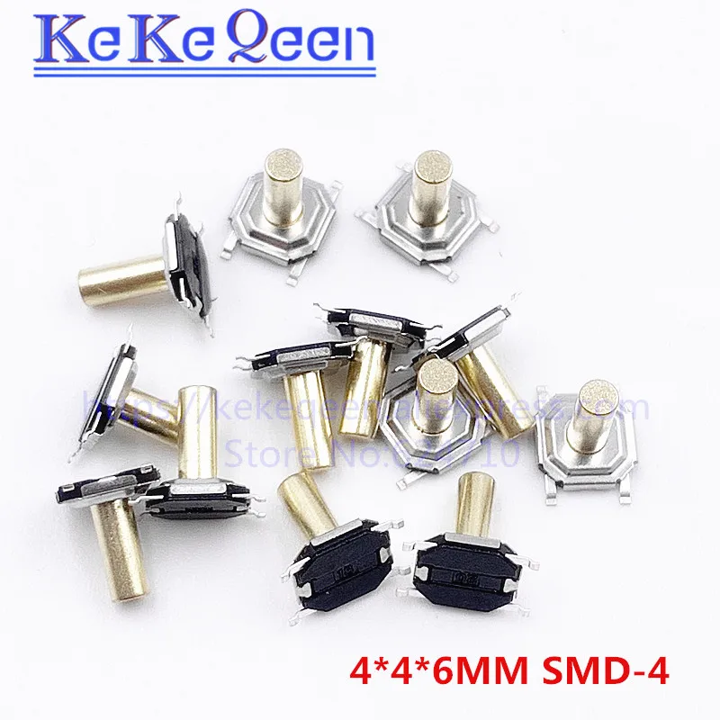 

100PCS 4x4x6.0mm Push Button Switch Copper H=6mm 4*4*6mm 4*4*6.0mm SMD Micro Switch Tact Switch NEW 4x4x6mm 5.2x5.2x6.0mm