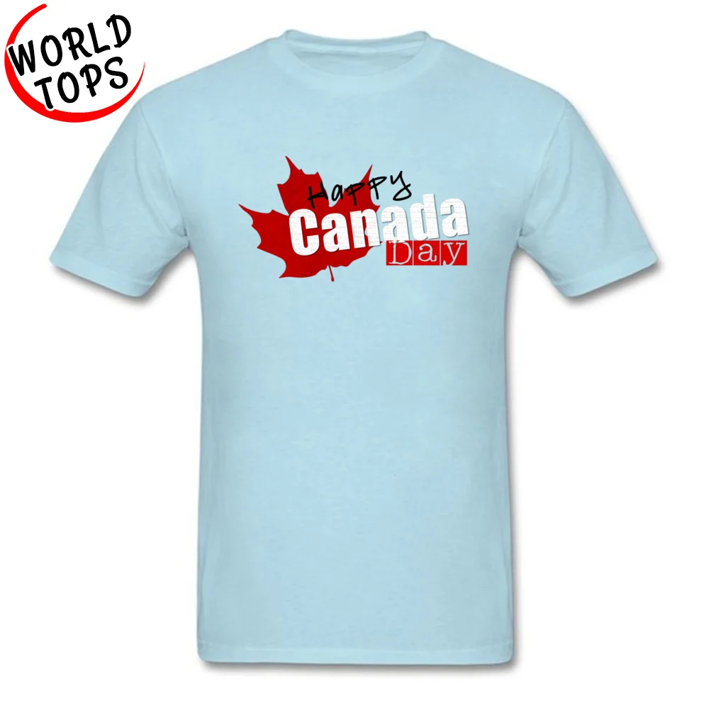 Футболки с кленовым листком Happy канадского дня светильник синие Летние Осенние