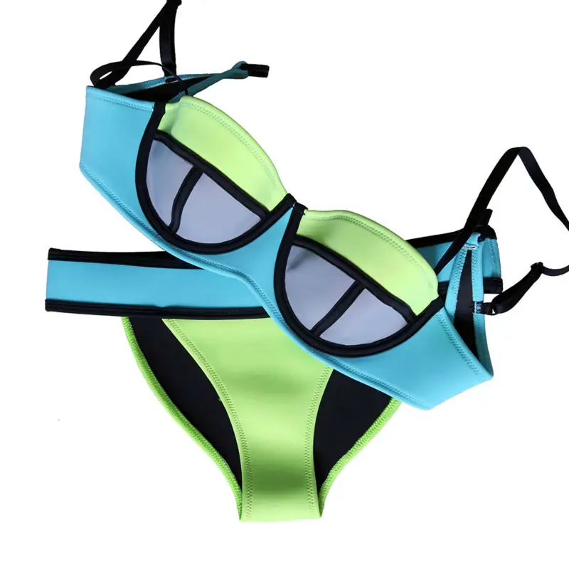 Купальник женский бикини из неопрена с пуш апом|womens neoprene bikini swimwear|suit upsuit suit |