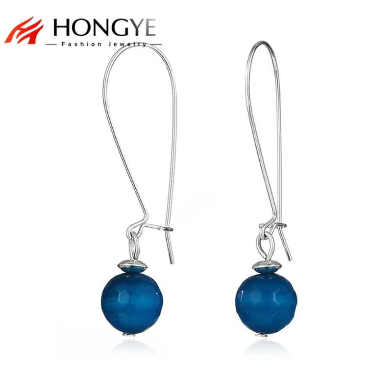 HONGYE новые модные Brincos серебряные цветные синие круглые шаровые большие висячие