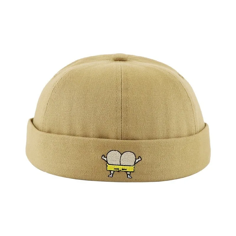 Beige Уличная Повседневная хлопковая шапка Docker Sailor Biker, вязаная шапка без полей для женщин, мужчин, детей, Модный комбинезон с тыквой, винтажные шапочки - Цвет: Beige